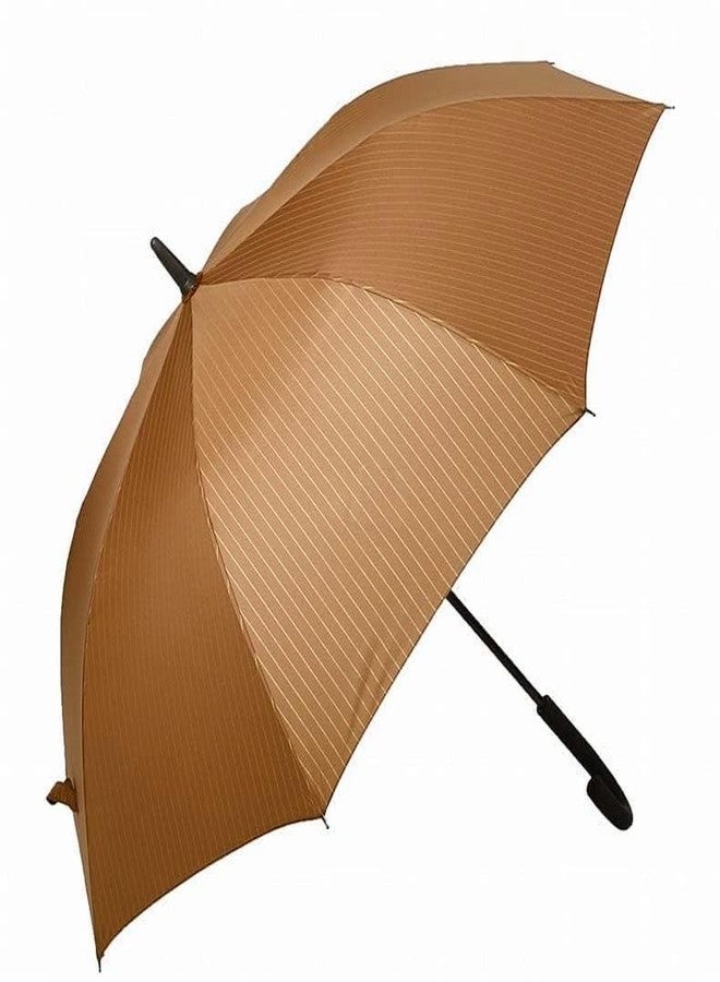 VIKIJO 37 Inches big UV Protection stick Umbrella, Automatic Open Hook Handle Stick Golf Umbrellas for Rain, Sun & Wind Protection (Brown) - Image 5